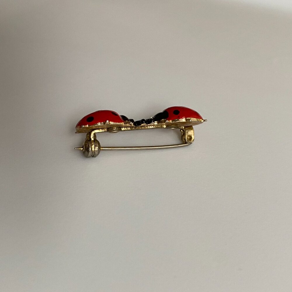 Vintage KOREA Ladybug Brooch Whimsigoth Twee Insect Bugs Bug Jewelry Pin Fairy - Picture 15 of 15